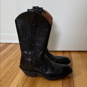Black Leather Cowboy Boots Women’s Size 6.5